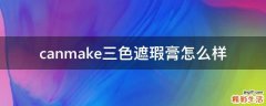 canmake三色遮瑕膏怎么样