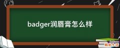 badger润唇膏怎么样