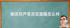 御泥坊芦荟泥浆面膜怎么样