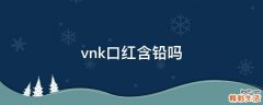 vnk口红含铅吗