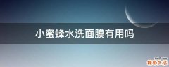 小蜜蜂水洗面膜有用吗