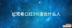 纪梵希口红315适合什么人