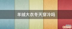 羊绒大衣冬天穿冷吗