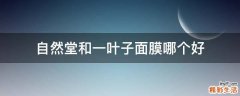 自然堂和一叶子面膜哪个好