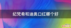 纪梵希和迪奥口红哪个好