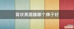 膏状黑面膜哪个牌子好