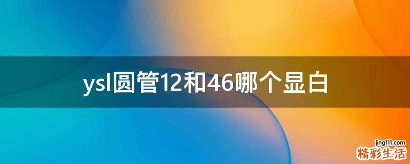 ysl圆管12和46哪个显白