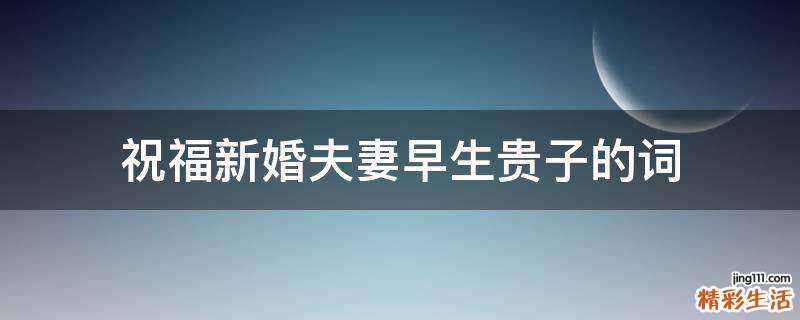 祝福新婚夫妻早生贵子的词