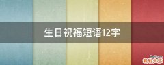 生日祝福短语12字