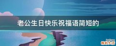 老公生日快乐祝福语简短的