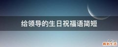 给领导的生日祝福语简短