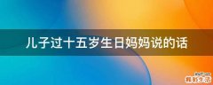 儿子过十五岁生日妈妈说的话