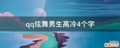 qq炫舞男生高冷4个字