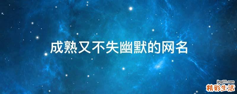 成熟又不失幽默的网名