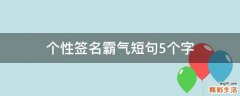 个性签名霸气短句5个字