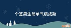 个签男生简单气质成熟