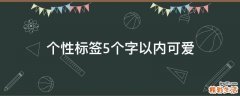 个性标签5个字以内可爱