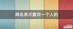 网名表示喜欢一个人的