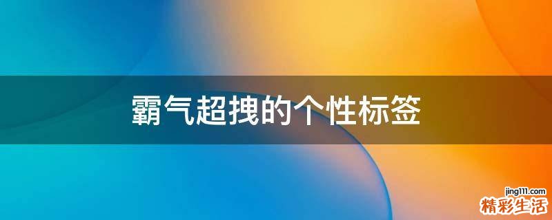 霸气超拽的个性标签