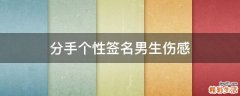 分手个性签名男生伤感