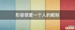 形容很爱一个人的昵称