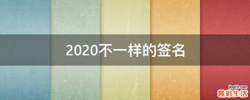 2021不一样的签名