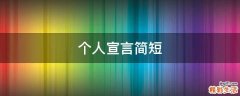 个人宣言简短