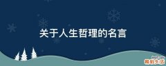 关于人生哲理的名言