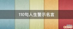 110句人生警示名言