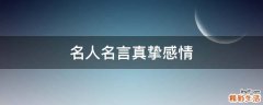 名人名言真挚感情