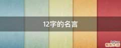 12字的名言