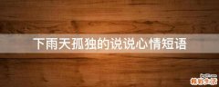 下雨天孤独的说说心情短语
