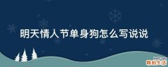 明天情人节单身狗怎么写说说