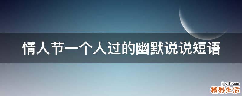 情人节一个人过的幽默说说短语