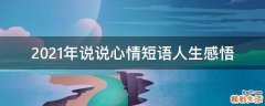 2021年说说心情短语人生感悟