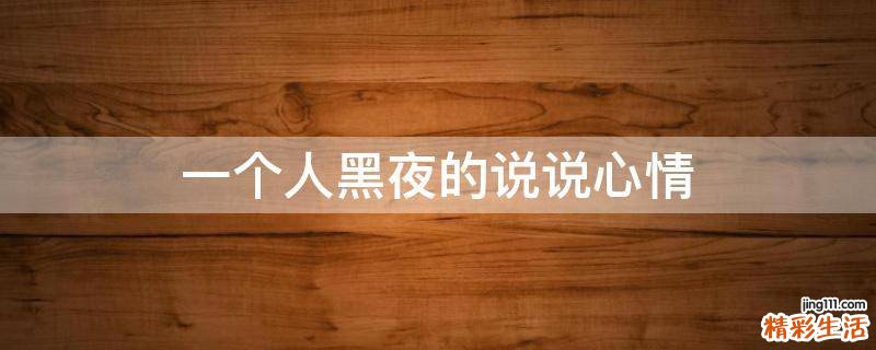 一个人黑夜的说说心情