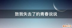 致我失去了的青春说说