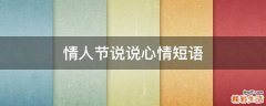 情人节说说心情短语