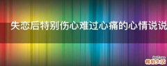 失恋后特别伤心难过心痛的心情说说