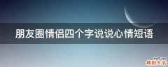 朋友圈情侣四个字说说心情短语