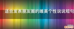 适合发表朋友圈的唯美个性说说短句