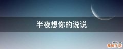 半夜想你的说说
