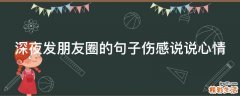 深夜发朋友圈的句子伤感说说心情