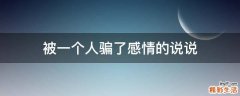 被一个人骗了感情的说说