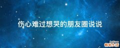 伤心难过想哭的朋友圈说说