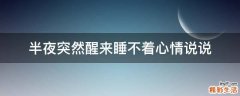 半夜突然醒来睡不着心情说说