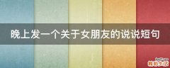 晚上发一个关于女朋友的说说短句