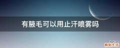 有腋毛可以用止汗喷雾吗