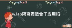 w.lab隔离霜适合干皮用吗