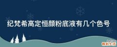 纪梵希高定恒颜粉底液有几个色号